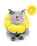 HYLYUN Cat Recovery Collar - Cute Sun Flower Neck Cat -M（Diameter 22cm）