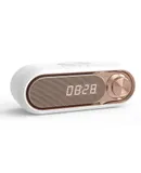 Retro wireless charging bluetooth speaker, clock alarm clock 3 in 1 bedside wireless charger, rechargeable can be used as sound alarm clock clock multifunction