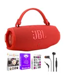 JBL Charge 6 Waterproof Bluetooth Speaker (Red) and In Ear Headphones + Software