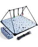 Travel Play Mat for Babies 0-6 Months, Baby Play Mat, Newborn Essentials, Tummy Time Mat, Baby Mat for Floor, Play Mat for Babies 6-12 Months Crosses Pattern (Polka Dots)