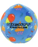 MIGHTYNO Stuff Ball \u2013 Squeaky Plastic Core. 2-in-1 Toy. Made Durable, Strong & Tough. Interactive Play (Tug, Toss & Fetch)& Floats (Celebration, Medium)