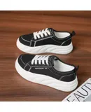 Women's Canvas Shoes White Canvas Sneakers Women's Casual Shoes Low Top Black Sneakers Comfortable Tennis Shoes
