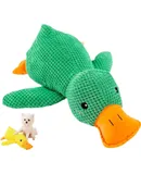 2024 New Calming Duck Dog Toy, Emotional Support Duck Dog Toy, Yellow Duck Dog Toy, Plush Dog Toy, Dog Chews Toys, Interactive Dog Toys for Boredom, Dog Companion, Large Size 17.7*15in (B-Green)