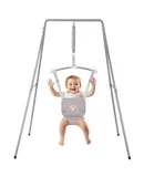 Baby Jumper with Stand, Baby Jumpers and Bouncers, Baby Exerciser Suitable for 6-24 Months, Easy to Assemble & Store Jumper for Baby (Grey)