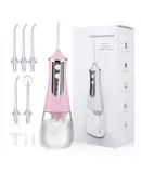 High-powered, rechargeable, waterproof flosser including replacement tip