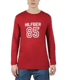 Tommy Hilfiger Long Sleeve Crew Neck Shirt In Currant