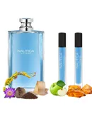 Nautica VOYAGE Travel Size - Apple Water Lotus Musk Eau de Toilette, Perfume 100% Original (Pack 2 bottles 10 ml) Large Bottle NOT INCLUDED - Size: 0.3 Fl Oz (Pack of 2)