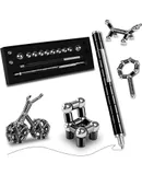 Black Fingertip Toy Pen, Adult Sensory Tool EDC Fingertip Play, Cool Gadget, Best for Relieving Stress and Anxiety and Killing Time, Novelty Gifts for Teens and Adults