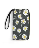 Flower Glory Evening Wallet for Womens PU Leather Zip Around Wallers Clutch Wristlet Travel Long Purse