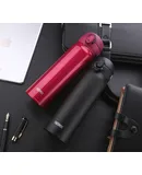 Thermos JNL-502 Stainless Steel Insulated Water Bottle - 16 oz, Double Wall Vacuum Flask, Perfect for Hot & Cold Beverages-（Red+Black）