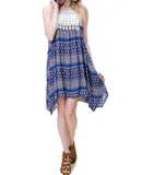 Kori Asymmetrical Aztec Tank Dress In Blue