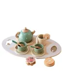 Juego de té de la tarde de madera, juguete de simulación, aprendizaje de alimentos, juego de rol, juguetes educativos tempranos