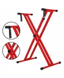 5 Core Keyboard Stand Dual X Shape Adjustable Foldable Portable Key Board Stands w Locking Strap