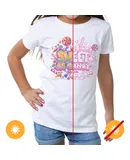 Girls Crew Tee - Sweet As Candy - White by DelSol for Women - 1 Pc T-Shirt (4T)