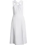 French Connection Women's Ring Detail Crepe A-Line Cocktail Dress, Solid White