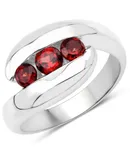 0.74 Carat Genuine Garnet .925 Sterling Silver Ring