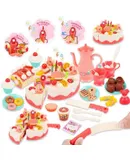 Birthday Cake Pink 82 Pcs, Tea Set and Food Set, Kitchen Toy, for Girls +3 Years