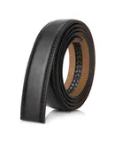 Mio Marino Men's Double Stitched Belt Strap-Black-Adjustable from 48