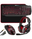 Ritz Gear Gaming PC Bundle, 4-in-1 LED Gaming PC Kit with Keyboard, Mouse, Mouse Pad & Headset
