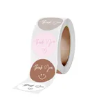 Inch Thank You Sticker Flowers Floral Decorative Sticker 500 Sheets/Roll for Scrapbooking Greeting Cards Gift Bag Wraps Flower Bouquets Business Birthdays Weddings