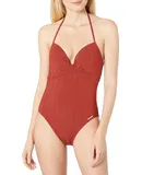 Vince Camuto Wrap Front One-Piece Bikini In Papaya