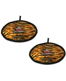 World's Tuffest Soft Dog Toy -MEGA Odd Ball NO Squeakers Multiple Layers. Made Durable, Strong & Tough. Interactive Play (Tug, Toss & Fetch). Machine Washable & Floats. (Tiger 2 Pack)