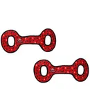 World's Tuffest Soft Dog Toy NO Stuff Tug-O-War Squeakers Multiple Layers. Made Durable, Strong & Tough. Interactive Play (Tug, Toss & Fetch). Machine Washable & Floats (Red Paw 2 Pack)