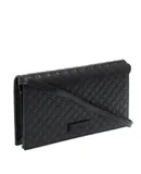 Gucci Microguccissima GG Logo Black Leather Wallet Crossbody Handbag