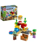 LEGO Minecraft The Coral Reef 21164 Juguete práctico de Minecraft Marine con Alex, un ahogado y 2 peces globo geniales, nuevo 2021 (92 piezas)