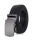 Gallery Seven Men's Winding Leather Ratchet Belt-Obsidian-Adjustable from 48