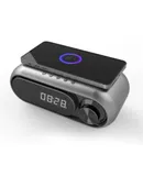 Retro wireless charging bluetooth speaker, clock alarm clock 3 in 1 bedside wireless charger, rechargeable can be used as sound alarm clock clock multifunction