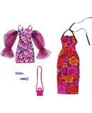 Barbie Clothes, Fashion and Accessory 2-Pack Dolls, 2 Dressy Floral-Themed Outfits with Styling Pieces for Complete Looks