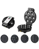 Donut Maker,5 in 1 Electric Waffle Sandwich Machine，Black