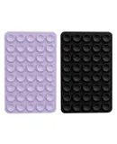 Silicone Suction Phone Case Adhesive Mount, Hands-Free Sticky Phone Grip - black+purple