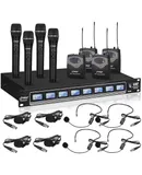 Pyle 8 Ch UHF Wireless Microphone System & Rack