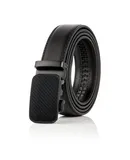Gallery Seven Men's Blocks Leather Ratchet  Belt-Obsidian-Adjustable from 28