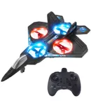 Form Drone RC Airplane for Kids and Beginners, Remote Control Plane Fighter Jet with Light, Auto Hovering, 360° Flip and 2 Batteries (15 Mins)，color black