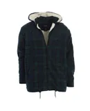 Gioberti Mens Sherpa Lined Flannel Jacket with Removable Hood