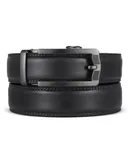 Mio Marino Men's Horseshoe Leather Ratchet Belt-Black-Adjustable from 38