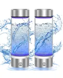 Hydrogen Water Bottle, Portable Rechargeable Hydrogen Water Bottle Generator-2 Pack (Silver)