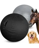 Herding Ball for Dogs Horse Ball Large Dog Soccer Ball for Horses Excise Heavy Duty Ball Cover for Dog Toys for Horses 25'' Silver Ball