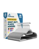 Plastic Clothes Hanger Set - 80 Pieces Versatile, Lightweight, Space-Saving, Non-Slip, Slim Designed, Dry and Wet Clothes Hanger Set with 360° Swivel Hook and Rubber Coating - Gray