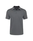Men's Classic-Fit Cotton-Blend Pique Polo Shirt-Charcoal Gray-XL