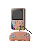 G5 handheld game console color screen classic 500 in 1 two-player portable game console Handheld game console with 500 classic games 3.0-inch screen 1020mAH rechargeable battery-pink (doble)