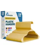 Plastic Clothes Hangers – Heavy Duty Hanger Set, for Organizing Clothes, Dresses, and Coat, Holds Up to 5 lbs, Space-Saving Hangers with Non-Slip Shoulder Grooves, Pack of 120, Yellow