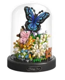 Flower World Block Toys with Dust Cover, Flower Butterfly Block Set, Home Decor Gifts, Botanical Series, Mother's Day Christmas Gift for Daughter