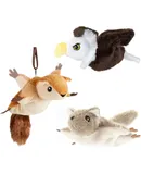 Interactive Rechargeable Flying Bird Cat Toy, Interactive Chirping Bird Wings, Flapping Bird Cat Toy, Chirping Bird Cat Toy for Bored Cats (G-Squirrel+Mouse+Eagle)