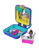 Polly Pocket Shani Tropical Beach Compact w/ Mobile Ice Cream Cart, Surfboard, Dolphin Figure