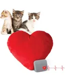 Mother's Heartbeat Plush Kitten Calming Toy Heart Pillow Red Kitten Heartbeat 6 Inch