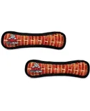 World's Tuffest Soft Dog Toy MEGA Bone Squeakers Multiple Layers. Made Durable, Strong & Tough. Interactive Play (Tug, Toss & Fetch). Machine Washable & Floats (Brick 2 Pack)